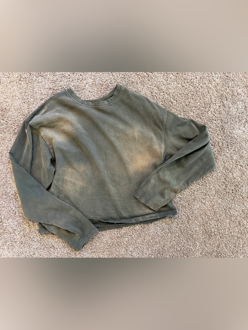 Washed Olive Women's Crewneck Sweater